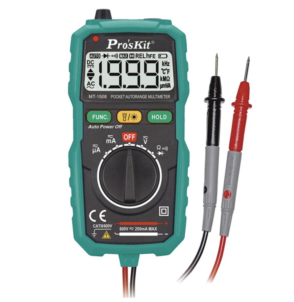 Multimetro Digitale Pro'sKit MT-1508 Autoranging con NCV