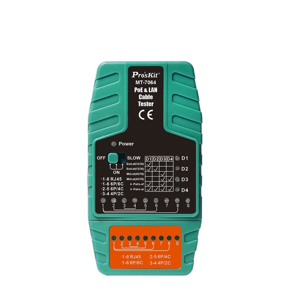 Tester Cavi di Rete PoE & LAN Pro'sKit MT-7064