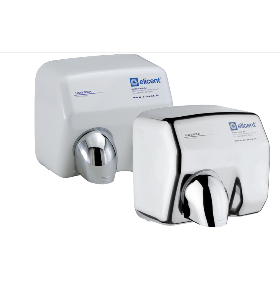 Asciugamani Elettrico Antivandalo Bianco HD300P Boccaglio Orientabile Elicent 4HD0001