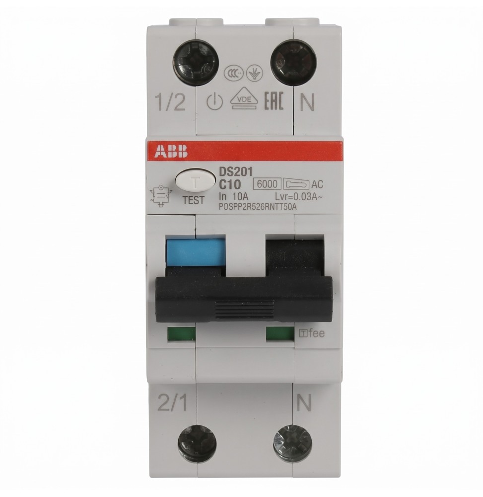 Differenziale Magnetotermico 10A 300mA Classe AC  6kA 1P+N ABB DS201C10AC300