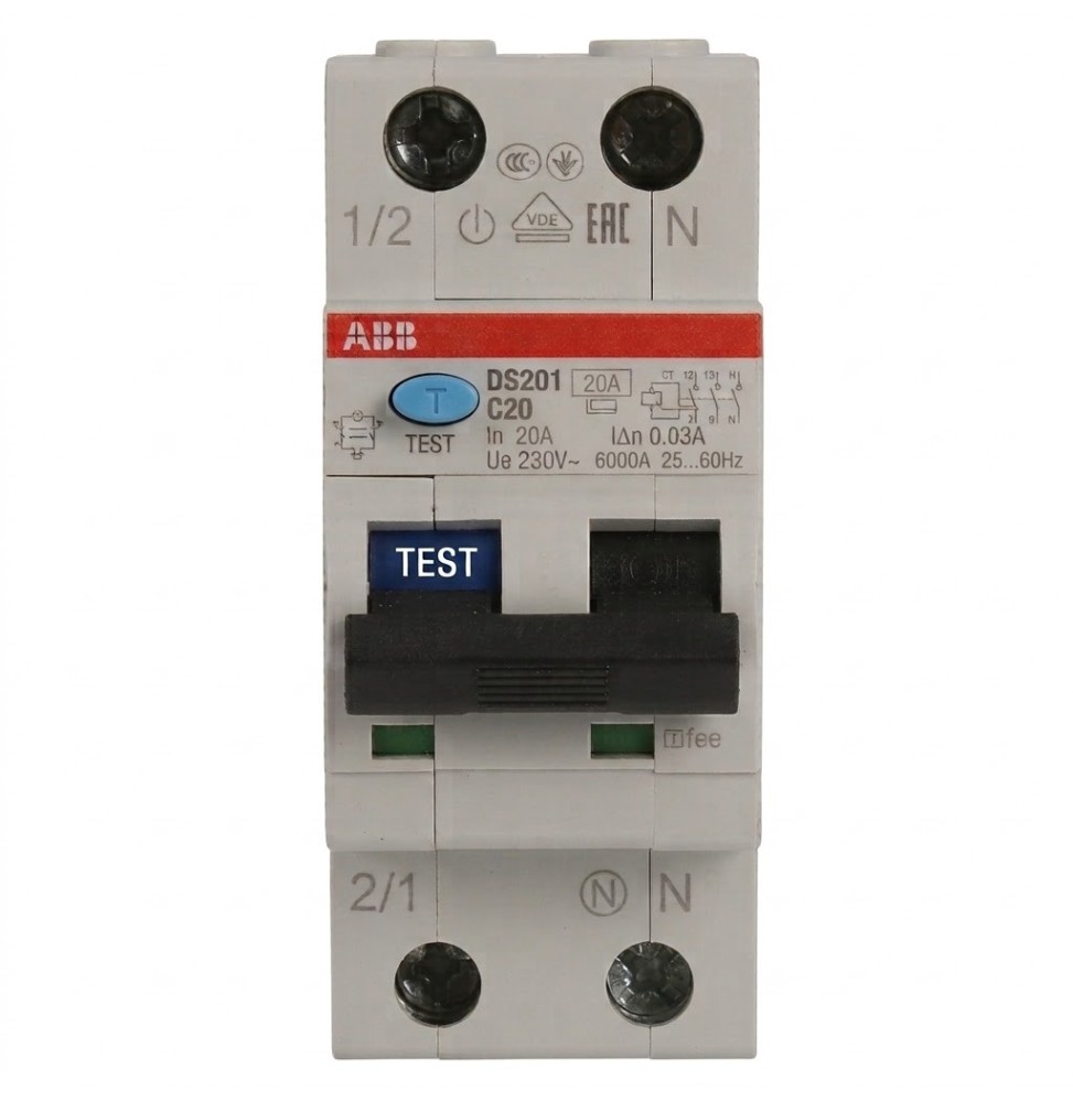 Differenziale Magnetotermico 20A 300mA Classe AC  6kA 1P+N ABB DS201C20AC300