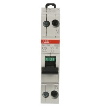 Interruttore Automatico Magnetotermico 1 Polo+N 6A 4,5kA ABB SN201LC6