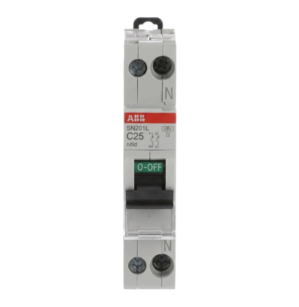 Interruttore Automatico Magnetotermico 1 Polo+N 25A 4,5kA ABB SN201LC25