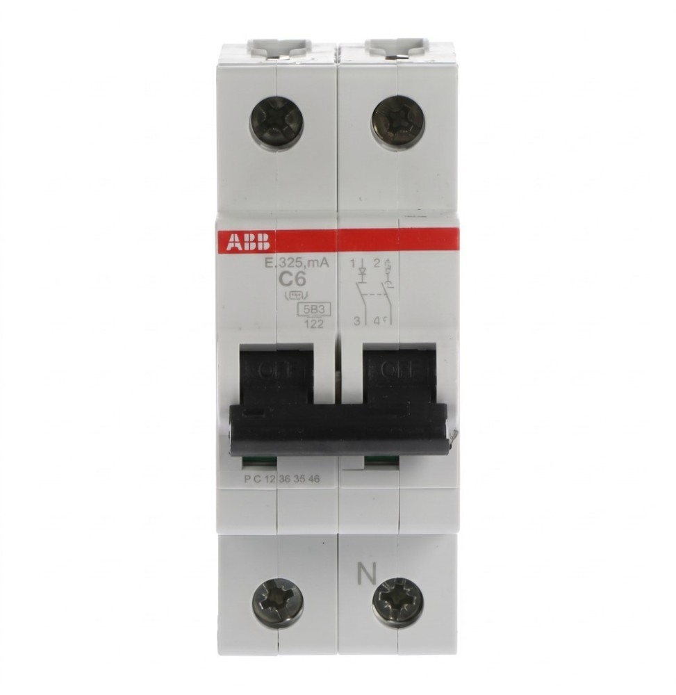 Interruttore Automatico Magnetotermico 6A 4,5kA 1 Polo+N ABB S598354