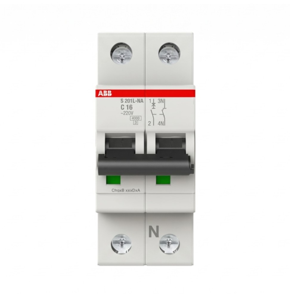 Interruttore Automatico Magnetotermico 16A 4,5kA 1 Polo+N ABB S598392