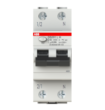 Interruttore differenziale magnetotermico 10A 30mA Classe AC  4,5kA 1 Polo + N ABB DS201LHC10AC30
