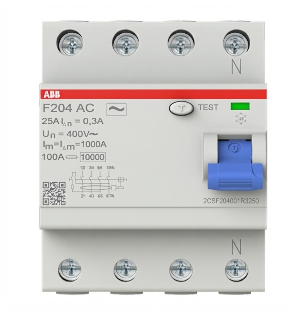 Interruttore differenziale puro 63A 300mA Classe AC 4 Poli ABB F427820