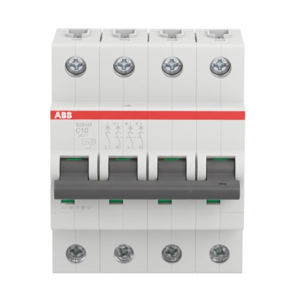 Interruttore Automatico Magnetotermico 10A 4,5kA 4 Poli ABB S598644