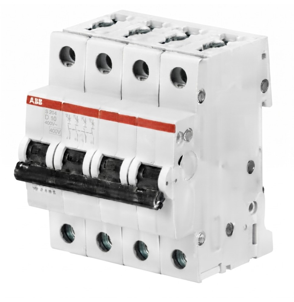 Interruttore Magnetotermico S204-D10 4 Poli 10A 6kA Curva D ABB S531207