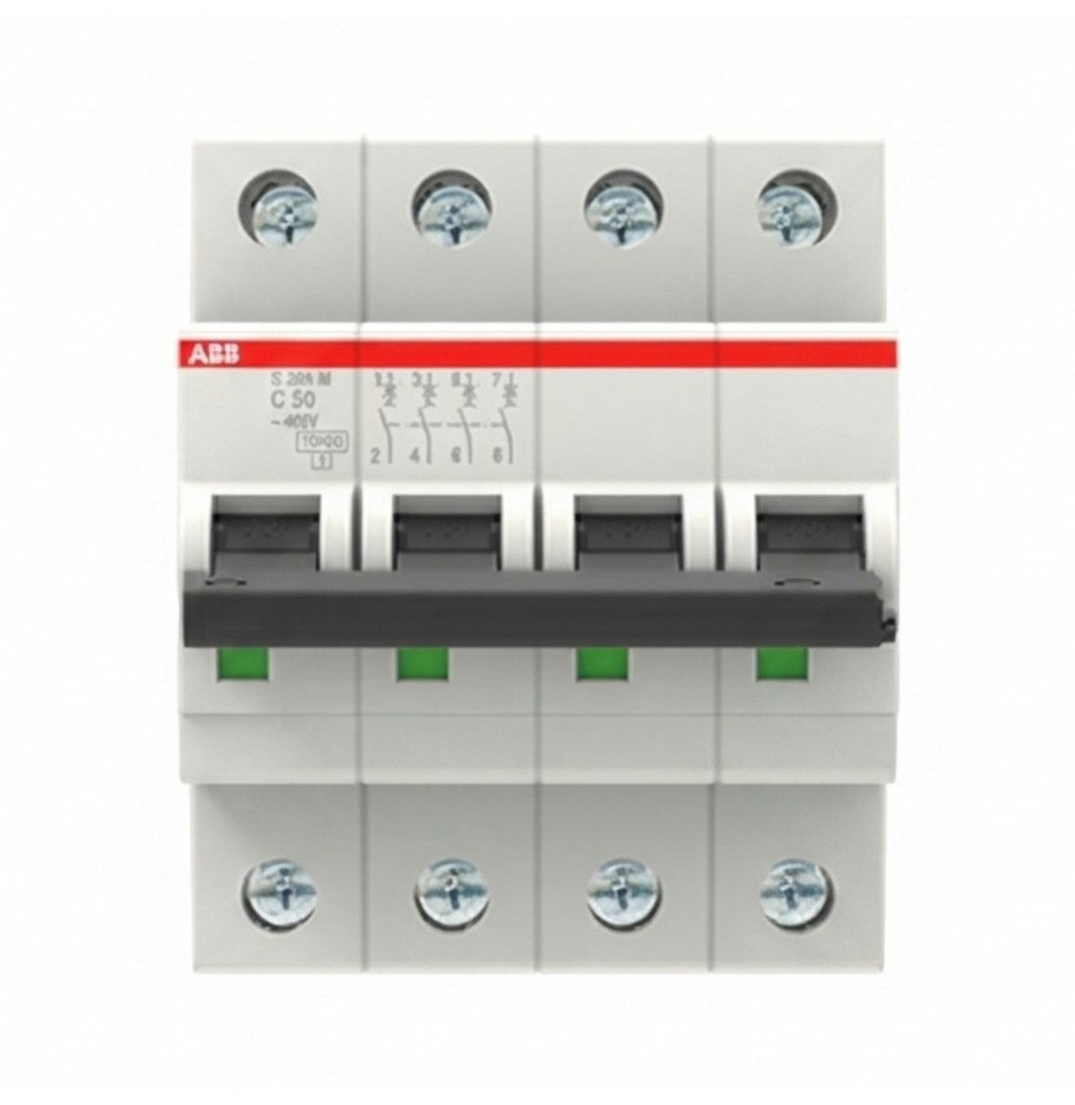 Interruttore Magnetotermico S204M-C 50 4 Poli 50A 10kA Curva C  ABB S544030