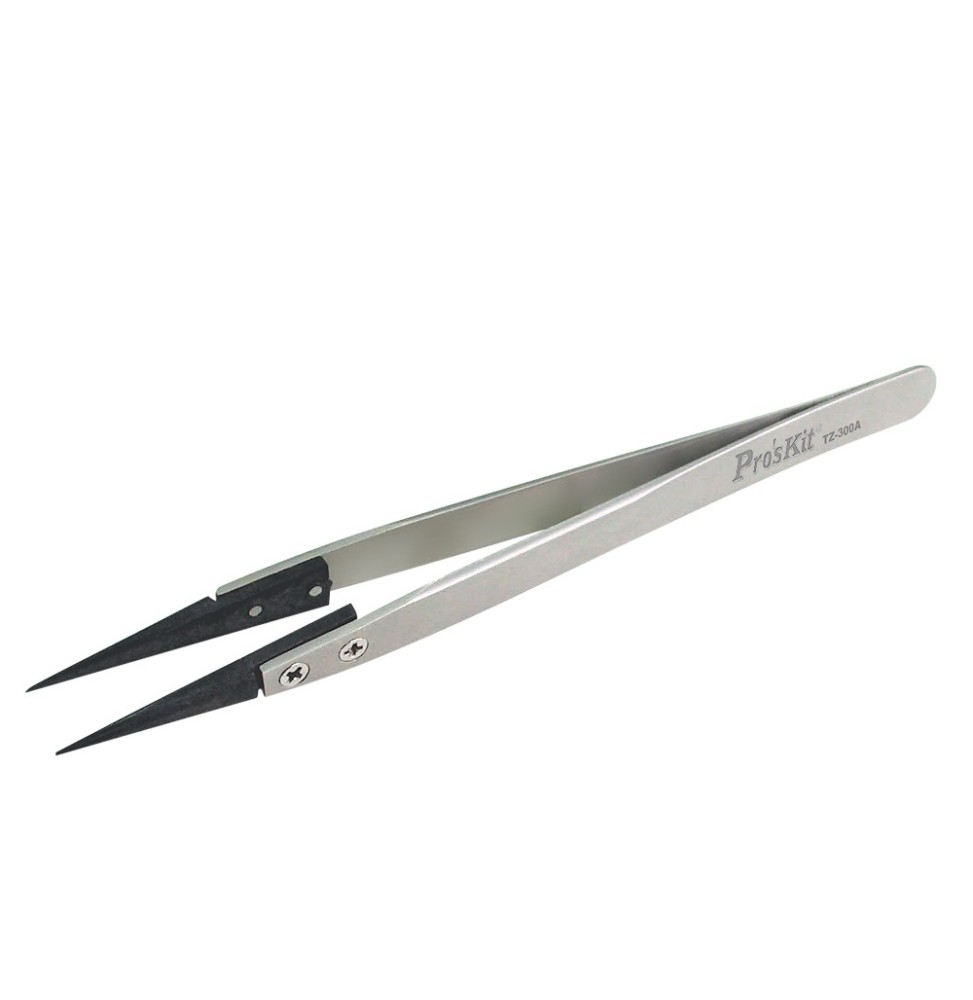 Pinzette di precisione con punta morbida antistatica Pros'Kit TZ-300A