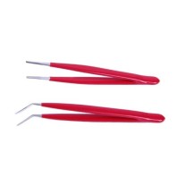 Set 2 pinzette isolate con punte smussate e zigrinate Pros'Kit 908-T301