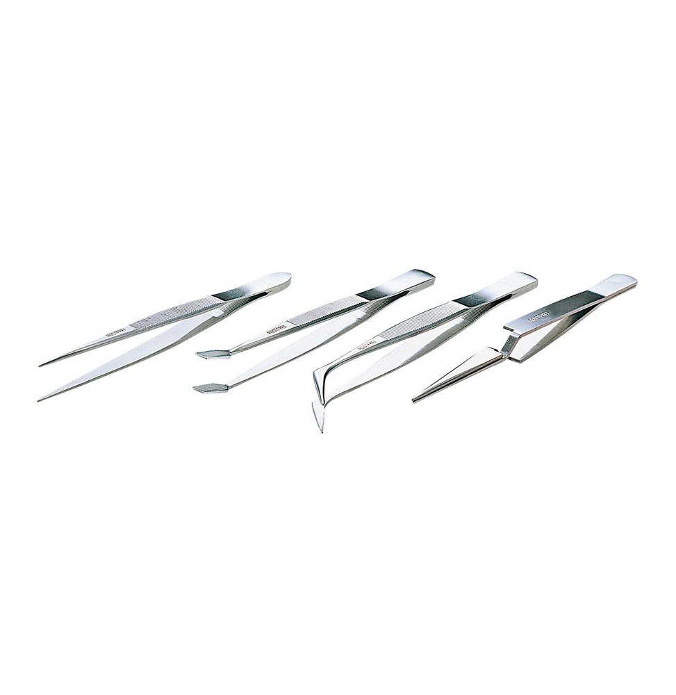 Set 4 pinzette di precisione in metallo Pros'Kit 808-389