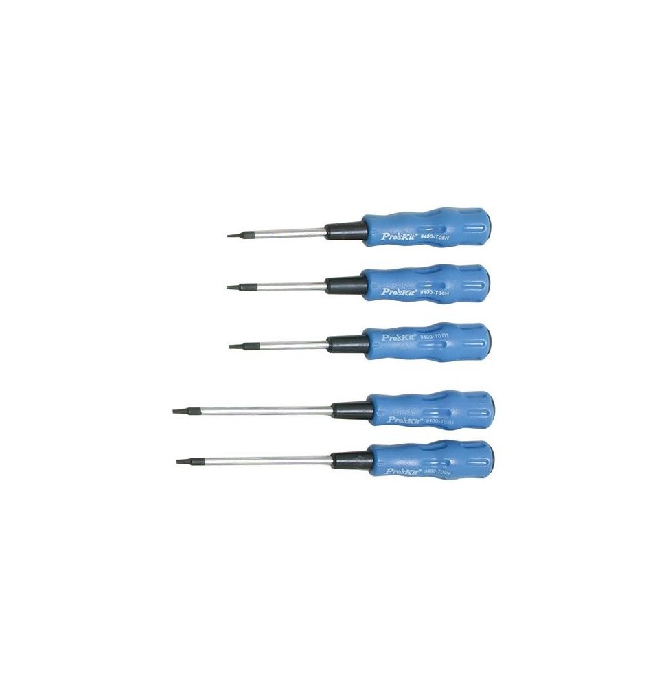 Set 5 pezzi giraviti Torx con foro Pro'sKit SW-2125H