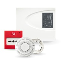 Kit Antincendio Convenzionale 4 Zone Comelit 43KIT104 con Rilevatore e Pulsante