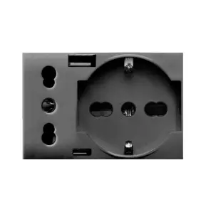 Presa Composita Schuko Bipasso e 2 Ingressi USB Ave Tekla 44509015USB