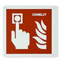 Cartello in Metallo per Segnalazione Pulsanti Allarme Incendio Comelit 43CPM000 (5 Pezzi)