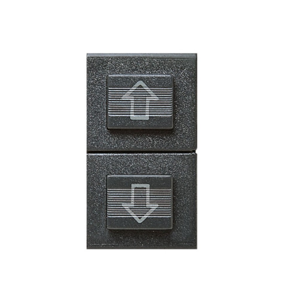 Doppio Pulsante unipolare 10A con frecce  Ave Noir 45356