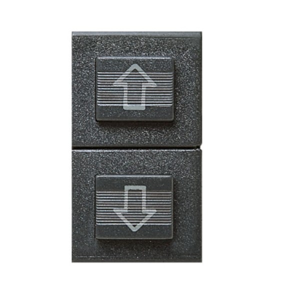 Doppio Pulsante unipolare 10A con frecce  Ave Noir 45356