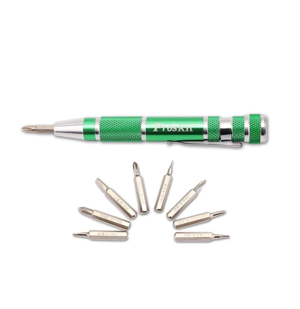 Giravite 9 in 1 con inserti a taglio a croce e torx Pro'sKit SD-9814