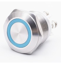 Pulsante antivandalo 19MM luminoso Blu 24V IP65 GBC Konelko
