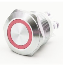 Pulsante antivandalo 19MM luminoso Rosso 24V IP65 GBC Konelco