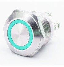 Pulsante antivandalo 19MM luminoso Verde 24V IP65 GBC Konelco