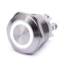 Pulsante antivandalo 19MM luminoso Bianco 24V IP65 GBC Konelco
