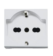 Presa Schuko Trivalente 16A 2 moduli Ave Ral 45590/15TS