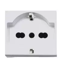 Presa Schuko Trivalente 16A 2 moduli Ave Ral 45590/15TS