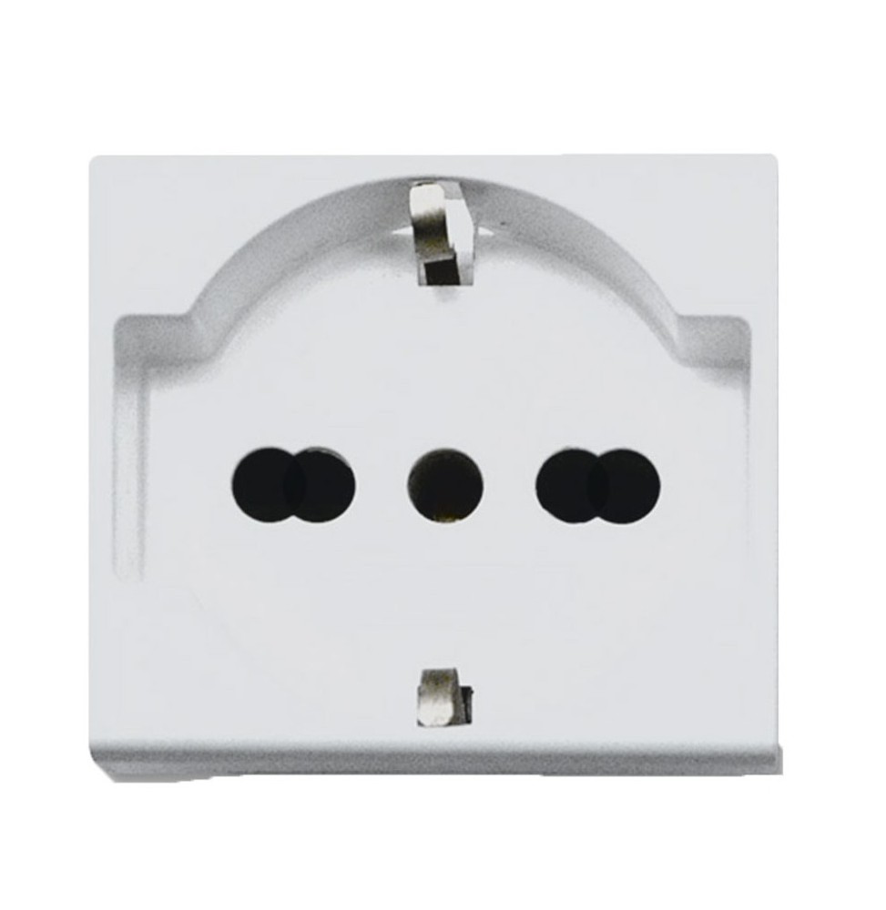 Presa Schuko Trivalente 16A 2 moduli Ave Ral 45590/15TS