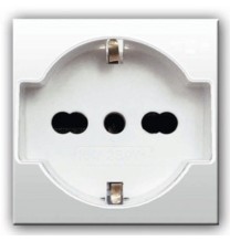 Presa Schuko Trivalente 16A 2 moduli Ave Domus 44109015TS