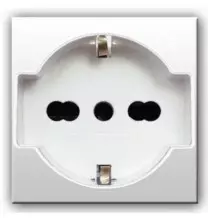 Presa Schuko Trivalente 16A 2 moduli Ave Domus 44109015TS