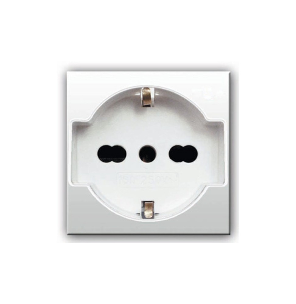 Presa Schuko Trivalente 16A 2 moduli Ave Domus 44109015TS