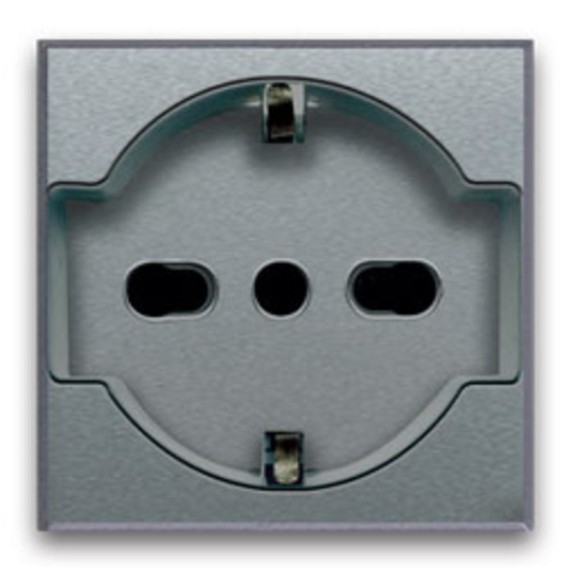 Presa Schuko Trivalente 16A 2 moduli Ave Allumia 44309015TS
