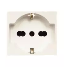 Presa Schuko Trivalente 16A 2 moduli Ave Blanc 45990/15TS
