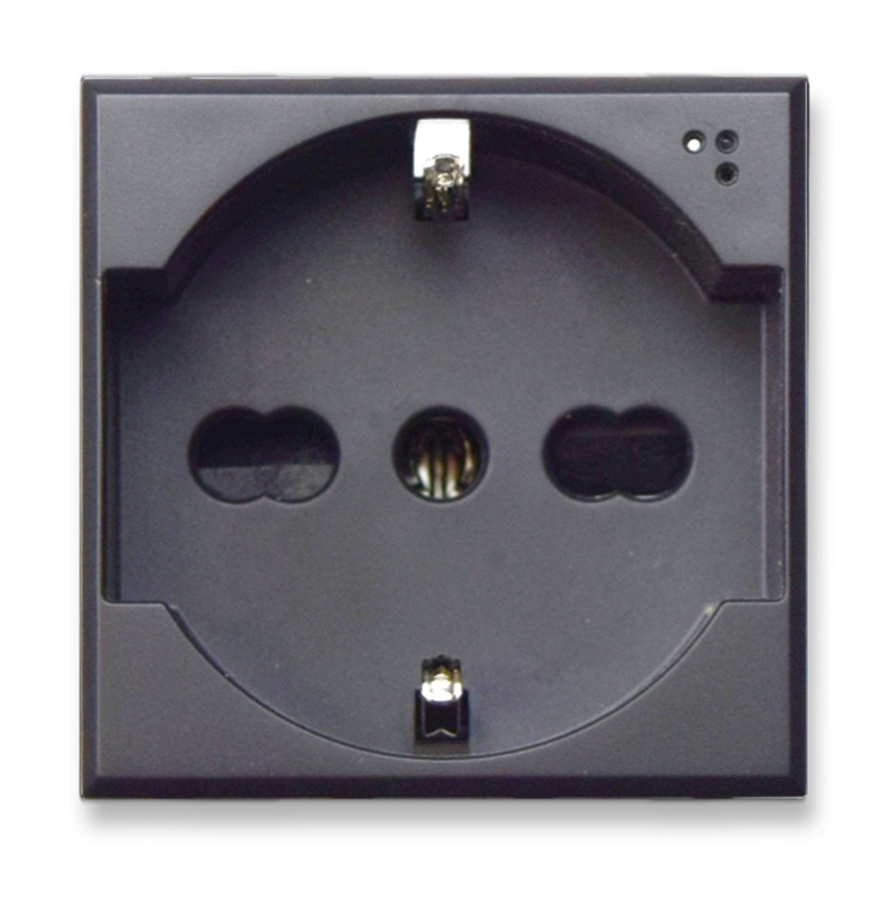 Presa Schuko Trivalente 16A 2 moduli illuminabile Ave Tekla 44509015TS
