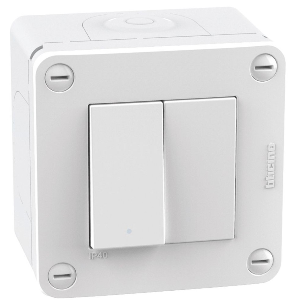 Scatola Da parete Bticino MatixGo con Interruttore e falso polo IP40 Bianco 28402W1