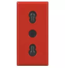 Presa Bipasso con alveoli protetti Rossa Bticino Axolute H4180R