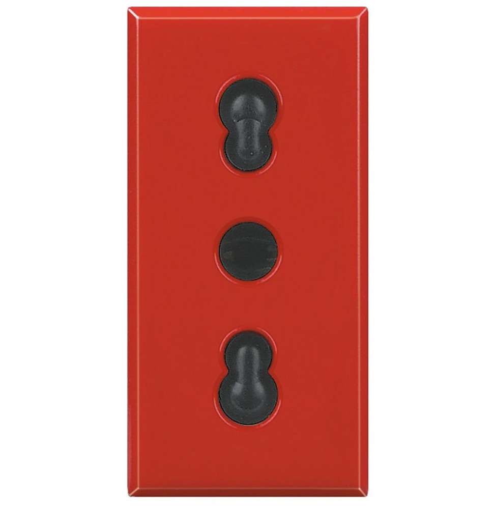Presa Bipasso con alveoli protetti Rossa Bticino Axolute H4180R