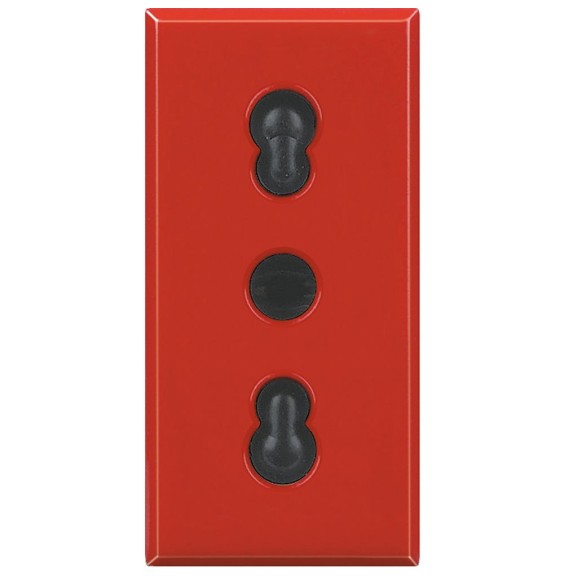 Presa Bipasso con alveoli protetti Rossa Bticino Axolute H4180R