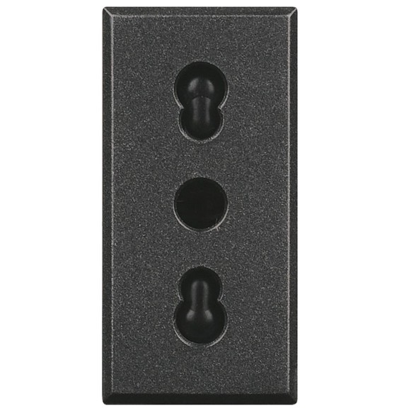 Presa Bipasso con alveoli protetti Bticino Axolute Scura HS4180