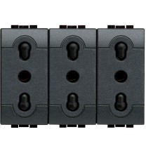 Presa Triplex Bipasso con alveoli protetti Bticino Living International L41803