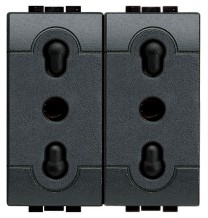 Presa Duplex Bipasso con alveoli protetti Bticino Living International L41802