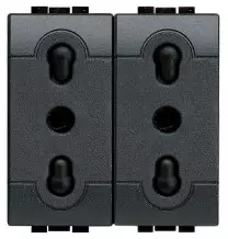 Presa Duplex Bipasso con alveoli protetti Bticino Living International L41802