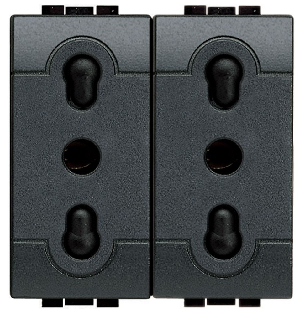 Presa Duplex Bipasso con alveoli protetti Bticino Living International L41802