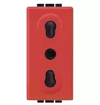 Presa Bipasso con alveoli protetti Bticino Colore Rosso L4180R
