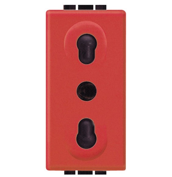 Presa Bipasso con alveoli protetti Bticino Colore Rosso L4180R