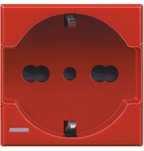 Presa Trivalente Bticino Axolute rossa 2 Moduli Axolute H414016R