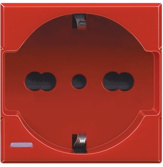 Presa Trivalente Bticino Axolute rossa 2 Moduli Axolute H414016R